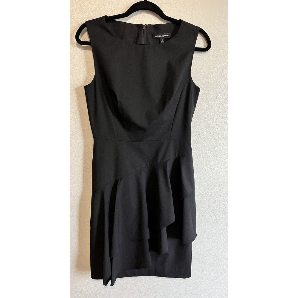 Womens Banana Republic Black Sleeveless Career Sheath Mini Dress Size 4